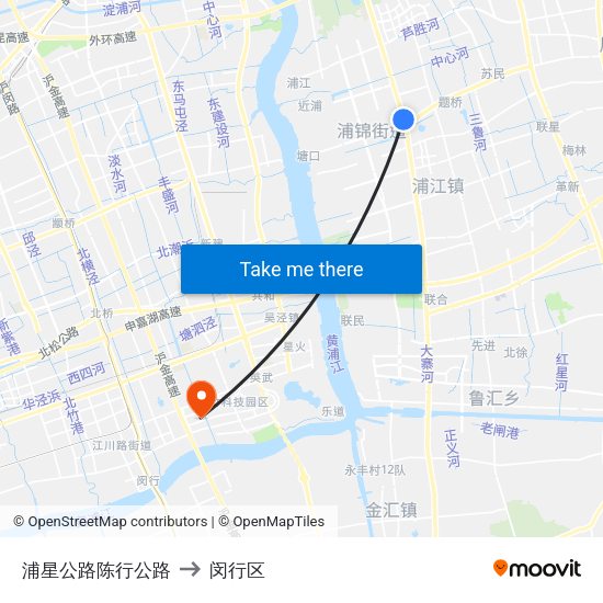 浦星公路陈行公路 to 闵行区 map