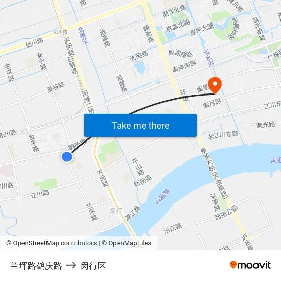 兰坪路鹤庆路 to 闵行区 map