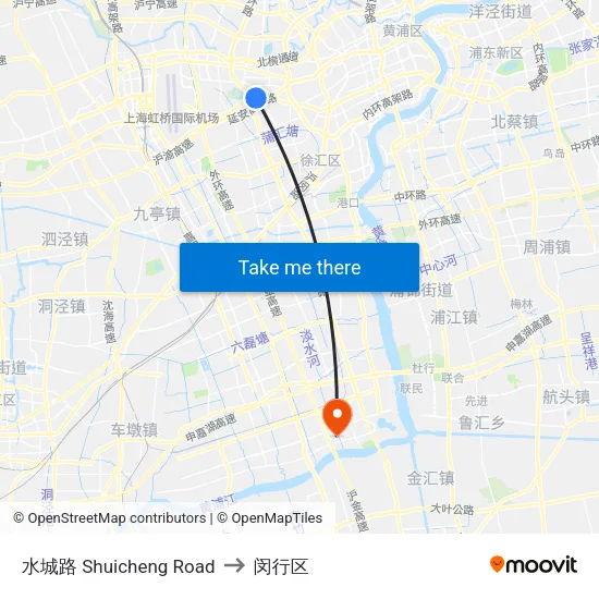 水城路 Shuicheng Road to 闵行区 map