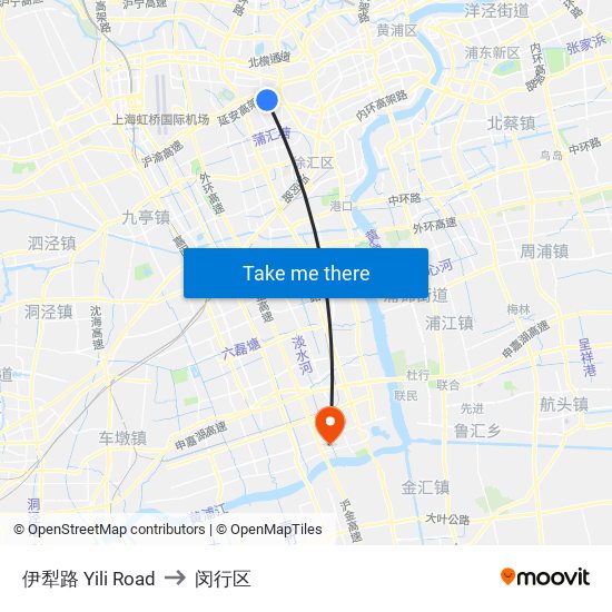 伊犁路 Yili Road to 闵行区 map