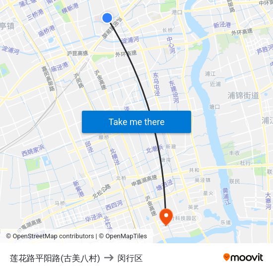 莲花路平阳路(古美八村) to 闵行区 map