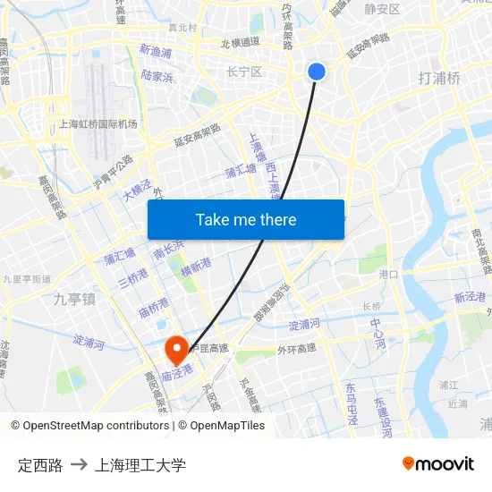 定西路 to 上海理工大学 map