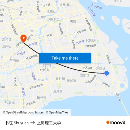 书院 Shuyuan to 上海理工大学 map