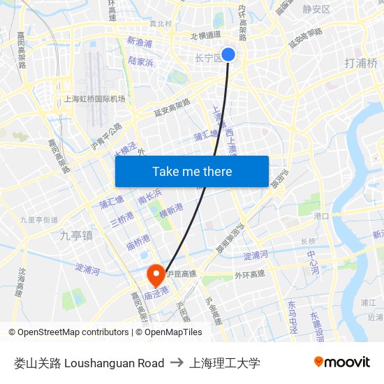 娄山关路 Loushanguan Road to 上海理工大学 map