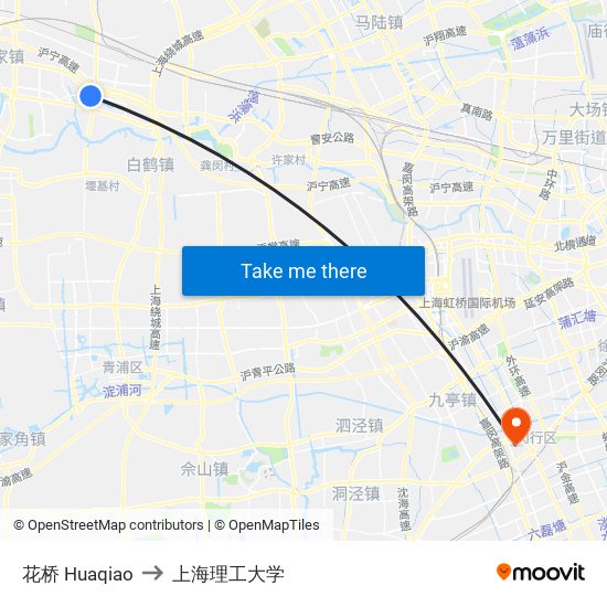 花桥 Huaqiao to 上海理工大学 map