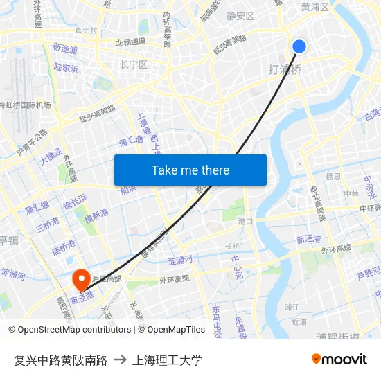 复兴中路黄陂南路 to 上海理工大学 map