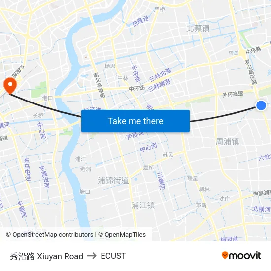 秀沿路 Xiuyan Road to ECUST map