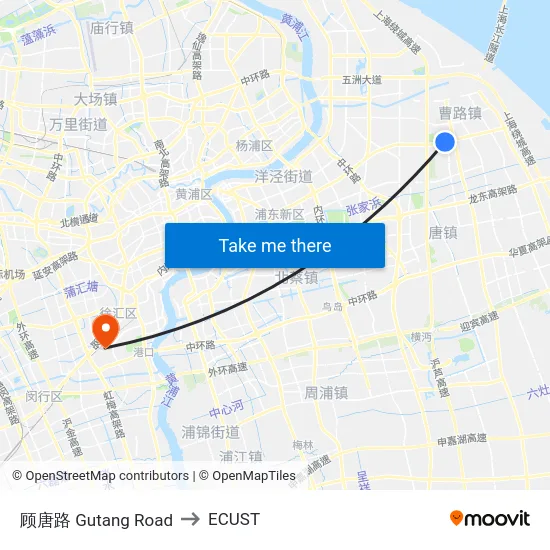 顾唐路 Gutang Road to ECUST map