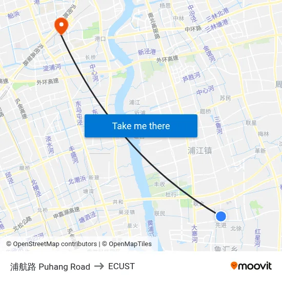 Puhang Road to ECUST map