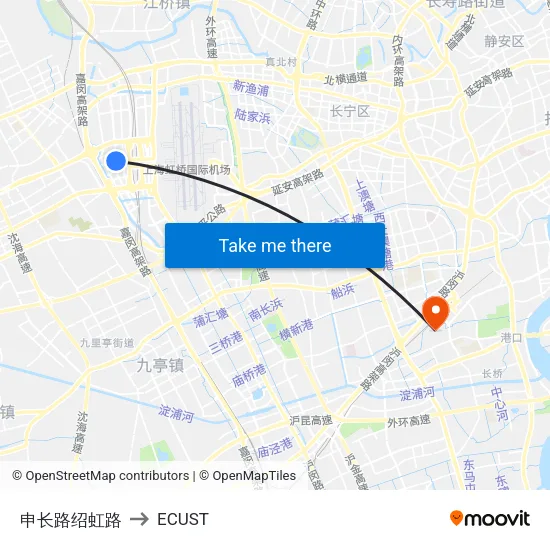 Shenchang Road Shaohong Road to ECUST map