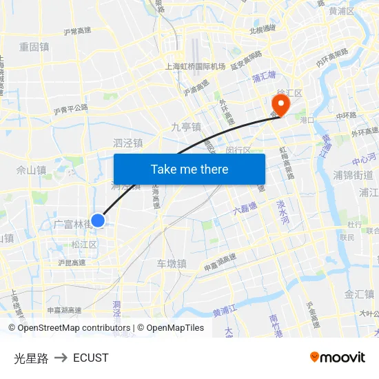 Guangxing Road to ECUST map