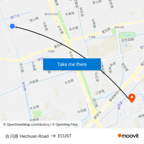 Hechuan Road to ECUST map
