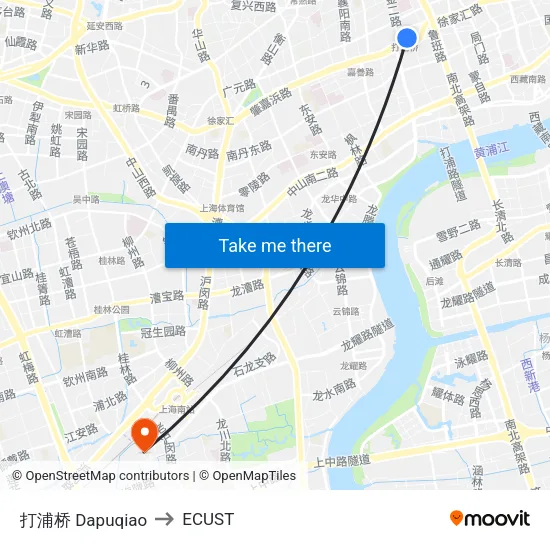 Dapuqiao to ECUST map