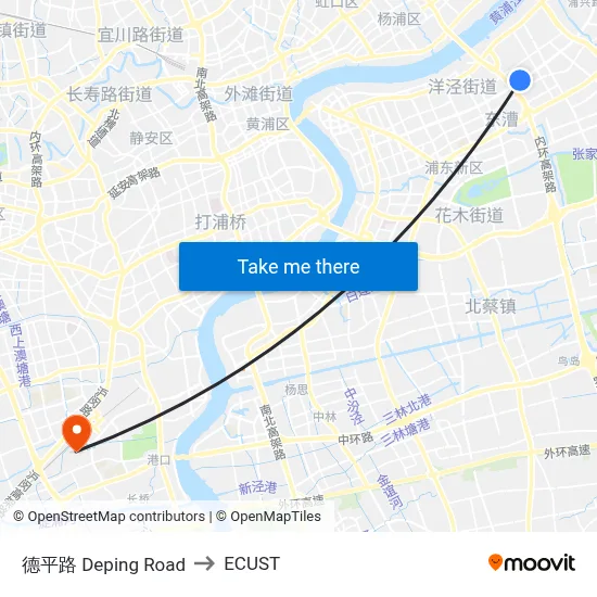 Deping Road to ECUST map