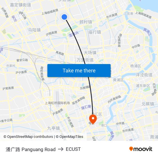 潘广路 Panguang Road to ECUST map