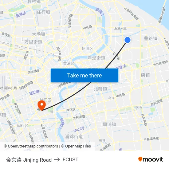 Jinjing Road to ECUST map