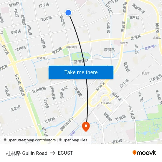 Guilin Road to ECUST map