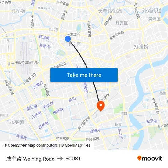 Weining Road to ECUST map