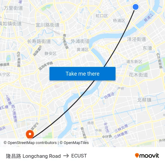 隆昌路 Longchang Road to ECUST map