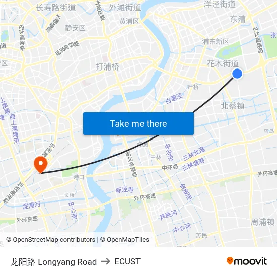 Longyang Road to ECUST map