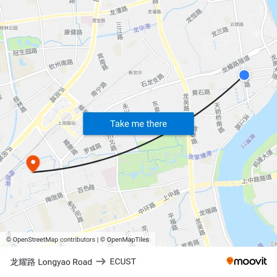 龙耀路 Longyao Road to ECUST map