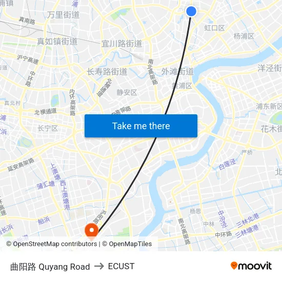 Quyang Road to ECUST map