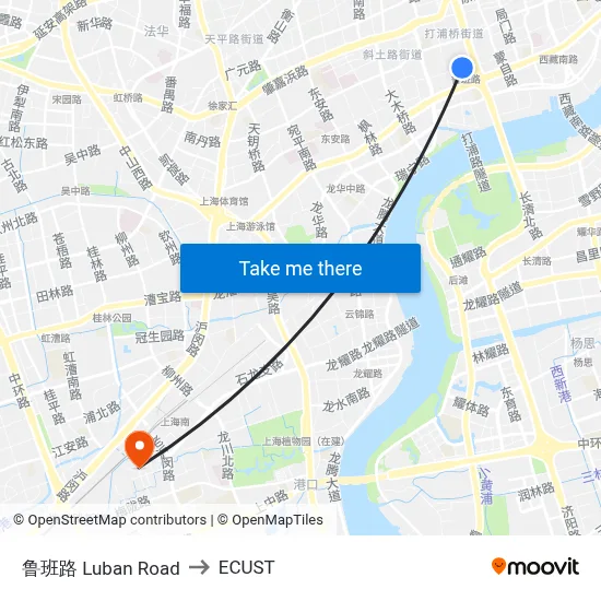 Luban Road to ECUST map