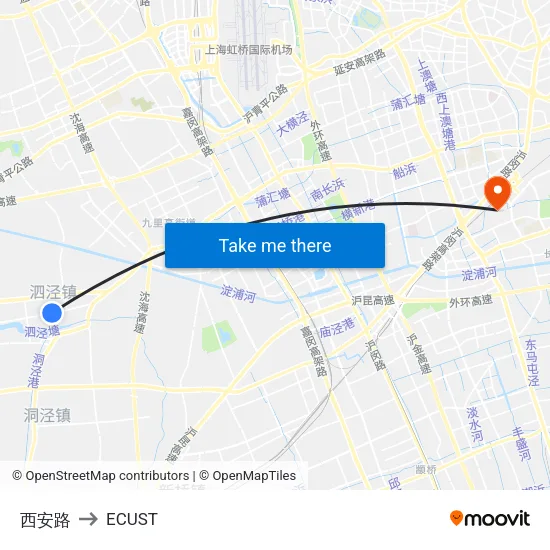 Xi An Road to ECUST map