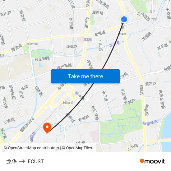 Longhua to ECUST map