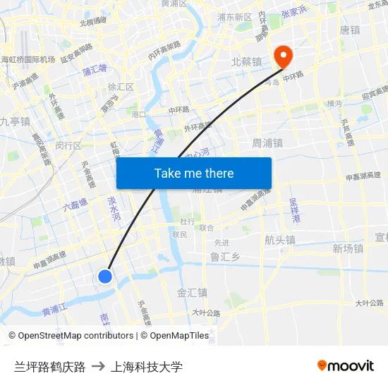 兰坪路鹤庆路 to 上海科技大学 map