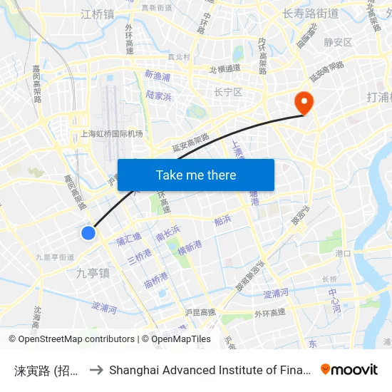 涞寅路 (招呼站) to Shanghai Advanced Institute of Finance, SJTU map