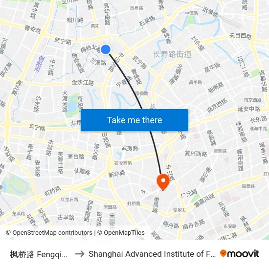 枫桥路 Fengqiao Road to Shanghai Advanced Institute of Finance, SJTU map