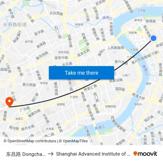 东昌路 Dongchang Road to Shanghai Advanced Institute of Finance, SJTU map