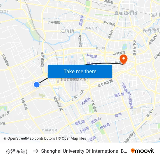 徐泾东站(下客站) to Shanghai University Of International Business And Economic map