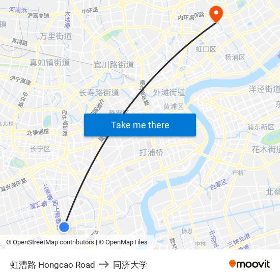 虹漕路 Hongcao Road to 同济大学 map