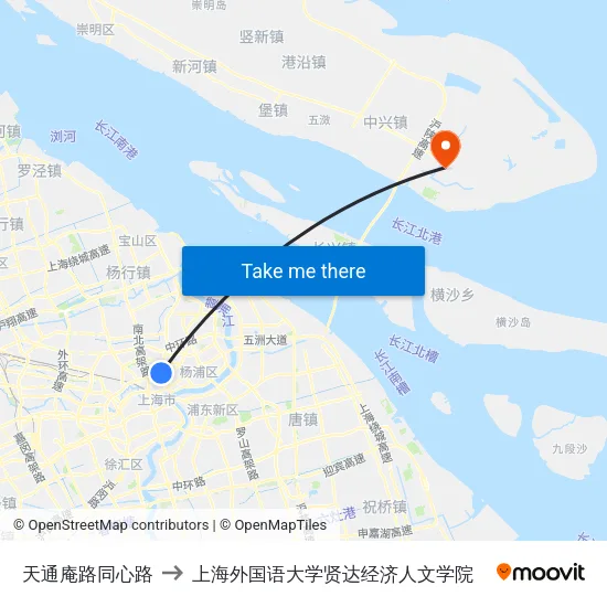 天通庵路同心路 to 上海外国语大学贤达经济人文学院 map
