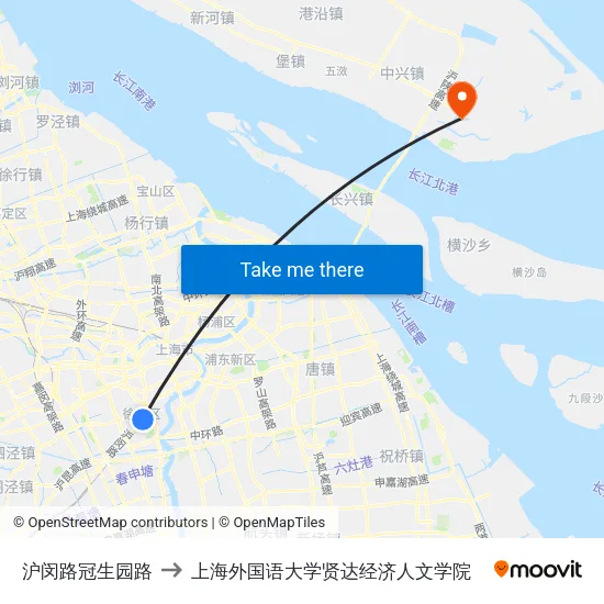 沪闵路冠生园路 to 上海外国语大学贤达经济人文学院 map