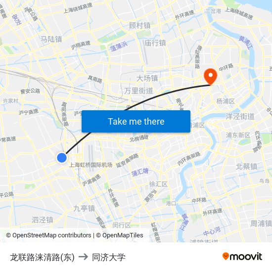 龙联路涞清路(东) to 同济大学 map