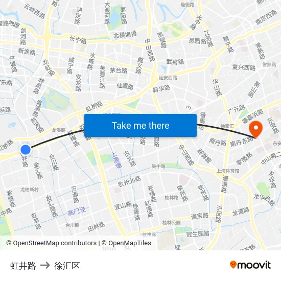 虹井路 to 徐汇区 map