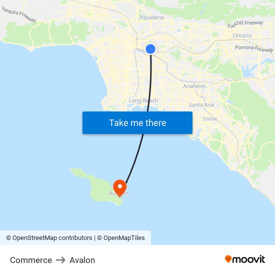 Commerce to Avalon map