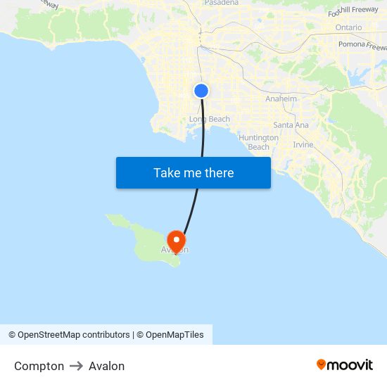 Compton to Avalon map