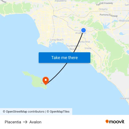 Placentia to Avalon map