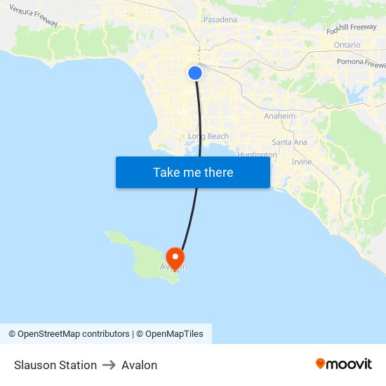 Slauson Station to Avalon map