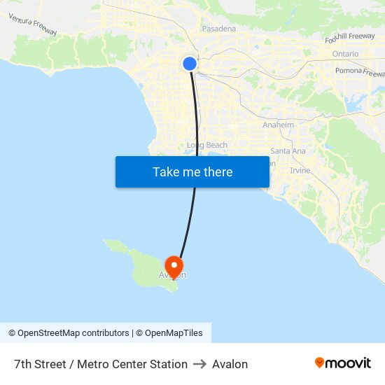 7th Street / Metro Center Station to Avalon map