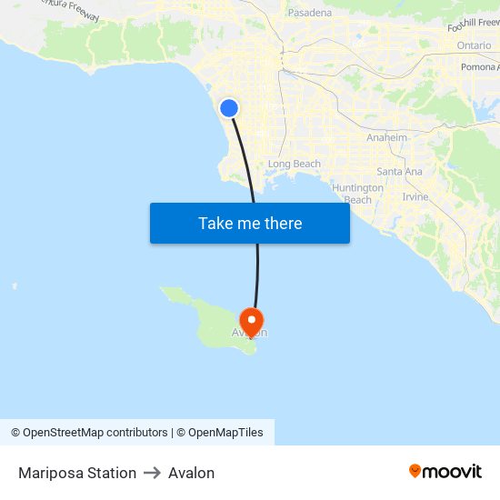 Mariposa Station to Avalon map