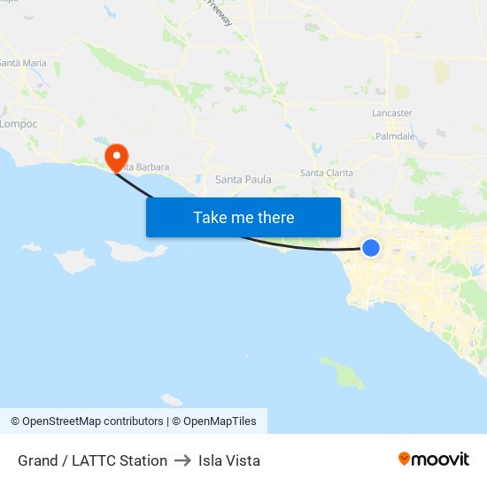 Grand / LATTC Station to Isla Vista map