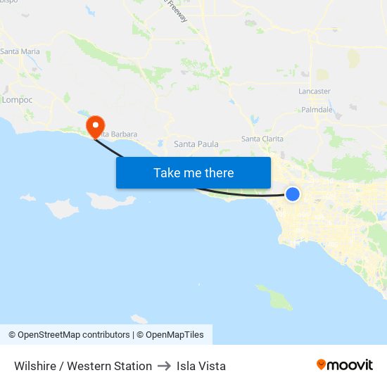 Wilshire / Western Station to Isla Vista map