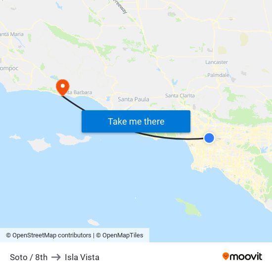 Soto / 8th to Isla Vista map