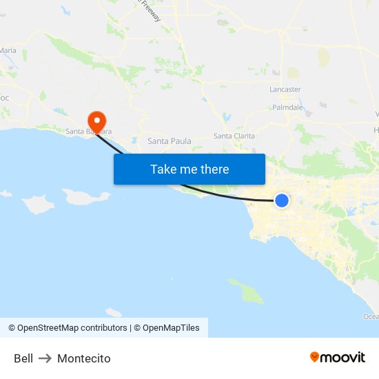 Bell to Montecito map