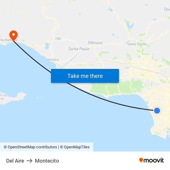 Del Aire to Montecito map